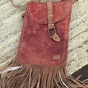 Bed Stu Sandy Lane Adobe Lux and Brown Crossbody Bag with Fringe NWOT